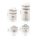 Home Portable Insulated Bento Lunch Box Set for Adult, 4Sizes Vacuum lunch box, to Keep Food Warm or Cool, Thermal Food Containers for Fruits and Sauces, Durable and Leak-Proof(Brown,4.5x4.5x3.6") Brown