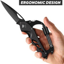 Portable 2-in-1 Multifunctional Folding Pocket Knife,All-in-One Outdoor Portable Multifunctional Red Folding Pocket Tool Multiple Functions Tool with Bottle Opener, Window Breaker Screwdriver,Red Black