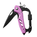 Portable 2-in-1 Multifunctional Folding Pocket Knife,All-in-One Outdoor Portable Multifunctional Red Folding Pocket Tool Multiple Functions Tool with Bottle Opener, Window Breaker Screwdriver,Red Pink
