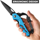 Portable 2-in-1 Multifunctional Folding Pocket Knife,All-in-One Outdoor Portable Multifunctional Red Folding Pocket Tool Multiple Functions Tool with Bottle Opener, Window Breaker Screwdriver,Red Pink