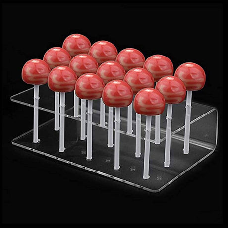 Cake Pop Stand 15 Holes Lollipop Display Stand, Acrylic Clear Cake Pop Holder Lollipop Display for Dessert Table Weddings Birthday Party Halloween Candy Decorative, 6.2x3.5x1.5 6.2