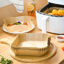 10/30/50/100 Pcs Air Fryer Disposable Paper Liners,8In Unbleached Square Parchment Paper Non-Stick Airfryer Basket Liners For Steamer Microwave Oven, Deep Fryer Parts & Accessories,(A,10PCS) 10PCS A