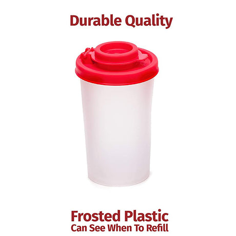 Salt And Pepper Shakers Moisture Proof,Plastic Salt Shakers,Salt Shaker To Go Camping Picnic Outdoors Kitchen Lunch Boxes Travel Spice Set Clear With Red Covers Lids Plastic Airtight Dispenser 1PCS