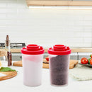 Salt And Pepper Shakers Moisture Proof,Plastic Salt Shakers,Salt Shaker To Go Camping Picnic Outdoors Kitchen Lunch Boxes Travel Spice Set Clear With Red Covers Lids Plastic Airtight Dispenser,1PCS 5PCS
