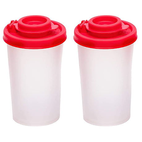 Salt And Pepper Shakers Moisture Proof,Plastic Salt Shakers,Salt Shaker To Go Camping Picnic Outdoors Kitchen Lunch Boxes Travel Spice Set Clear With Red Covers Lids Plastic Airtight Dispenser,1PCS 5PCS