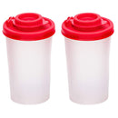 Salt And Pepper Shakers Moisture Proof,Plastic Salt Shakers,Salt Shaker To Go Camping Picnic Outdoors Kitchen Lunch Boxes Travel Spice Set Clear With Red Covers Lids Plastic Airtight Dispenser,1PCS 8PCS