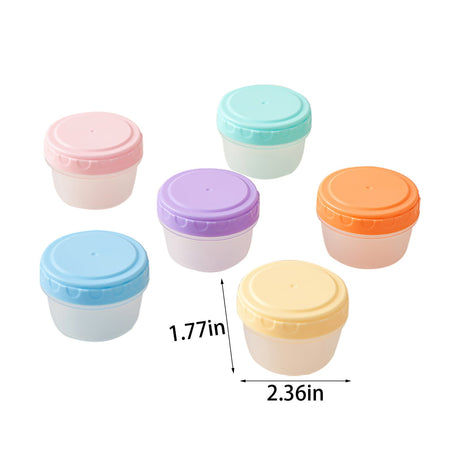 6Pcs 2Oz Small Containers With Lids,Reusable Plastic Storage Jars For Snack And Puree, Salad Dressing Container To Go, Storage Containers, Freezer Food Containers, Dishwasher Safe,Bpa Free,6PCS 12PCS