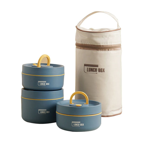 Insulated Lunch Box,Thermo Food Jar for Hot Food,Lunch Containers Wide Mouth Vacuum Insulated Stainless Steel Leakproof Lunch Box,Portable Stainless Steel Food Container,Thermal Food Container,Brown 420ML+620ML Blue