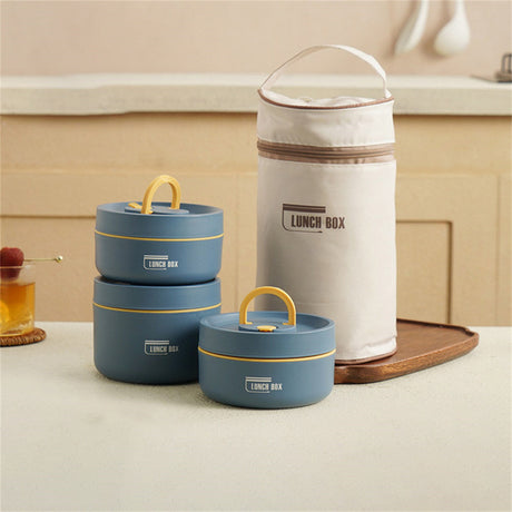 Insulated Lunch Box,Thermo Food Jar for Hot Food,Lunch Containers Wide Mouth Vacuum Insulated Stainless Steel Leakproof Lunch Box,Portable Stainless Steel Food Container,Thermal Food Container,Brown 420ML+620ML Blue