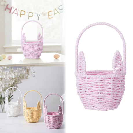 Woven Breads Baskets, Oval Small Fruit Baskets, Stackable Plastic Wicker Baskets for Serving Vegetables, Kitchen, Restaurant, Outdoor, Imitation Rattan, 1 Pcs, 7.48x5.11x2.75 4.88