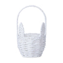 Woven Breads Baskets, Oval Small Fruit Baskets, Stackable Plastic Wicker Baskets for Serving Vegetables, Kitchen, Restaurant, Outdoor, Imitation Rattan, 1 Pcs, 7.48x5.11x2.75 4.88" x 8.19" White
