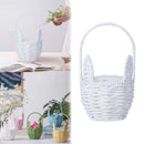 Woven Breads Baskets, Oval Small Fruit Baskets, Stackable Plastic Wicker Baskets for Serving Vegetables, Kitchen, Restaurant, Outdoor, Imitation Rattan, 1 Pcs, 7.48x5.11x2.75 4.88" x 8.19" White