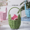 Woven Breads Baskets, Oval Small Fruit Baskets, Stackable Plastic Wicker Baskets for Serving Vegetables, Kitchen, Restaurant, Outdoor, Imitation Rattan, 1 Pcs, 7.48x5.11x2.75 4.88" x 8.19" White