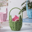 Woven Breads Baskets, Oval Small Fruit Baskets, Stackable Plastic Wicker Baskets for Serving Vegetables, Kitchen, Restaurant, Outdoor, Imitation Rattan, 1 Pcs, 7.48x5.11x2.75 4.88" x 8.19" White