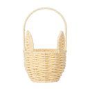 Woven Breads Baskets, Oval Small Fruit Baskets, Stackable Plastic Wicker Baskets for Serving Vegetables, Kitchen, Restaurant, Outdoor, Imitation Rattan, 1 Pcs, 7.48x5.11x2.75 4.88" x 8.19" Yellow
