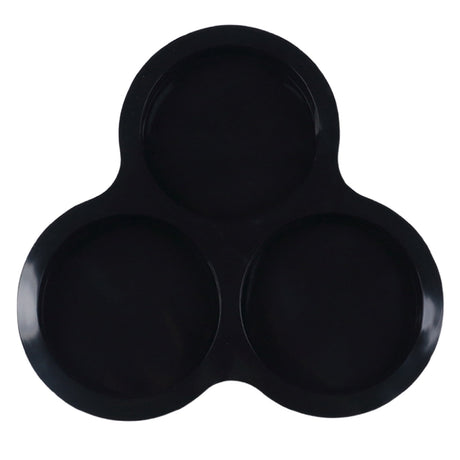 1 Pcs Silicone Egg Cups for Air Fryer,3-Cavity Cupcake Baking Tray,Round Silicone Baking Tools,Round Silicone Ramekins,for Sandwiches,Non-Stick Tray for Baking Accessories,(Dark Gray,9.06x8.46 in) Black