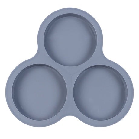 1 Pcs Silicone Egg Cups for Air Fryer,3-Cavity Cupcake Baking Tray,Round Silicone Baking Tools,Round Silicone Ramekins,for Sandwiches,Non-Stick Tray for Baking Accessories,(Dark Gray,9.06x8.46 in) Dark Gray