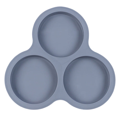 1 Pcs Silicone Egg Cups for Air Fryer,3-Cavity Cupcake Baking Tray,Round Silicone Baking Tools,Round Silicone Ramekins,for Sandwiches,Non-Stick Tray for Baking Accessories,(Dark Gray,9.06x8.46 in) Dark Gray