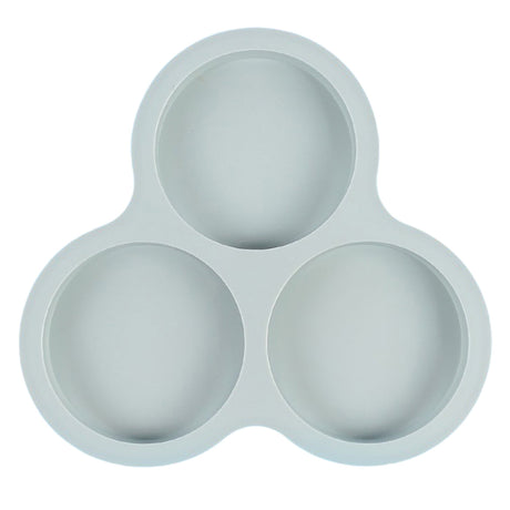 1 Pcs Silicone Egg Cups for Air Fryer,3-Cavity Cupcake Baking Tray,Round Silicone Baking Tools,Round Silicone Ramekins,for Sandwiches,Non-Stick Tray for Baking Accessories,(Dark Gray,9.06x8.46 in) Gray