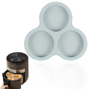 1 Pcs Silicone Egg Cups for Air Fryer,3-Cavity Cupcake Baking Tray,Round Silicone Baking Tools,Round Silicone Ramekins,for Sandwiches,Non-Stick Tray for Baking Accessories,(Dark Gray,9.06x8.46 in) Gray