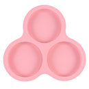 1 Pcs Silicone Egg Cups for Air Fryer,3-Cavity Cupcake Baking Tray,Round Silicone Baking Tools,Round Silicone Ramekins,for Sandwiches,Non-Stick Tray for Baking Accessories,(Dark Gray,9.06x8.46 in) Pink
