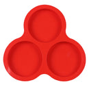 1 Pcs Silicone Egg Cups for Air Fryer,3-Cavity Cupcake Baking Tray,Round Silicone Baking Tools,Round Silicone Ramekins,for Sandwiches,Non-Stick Tray for Baking Accessories,(Dark Gray,9.06x8.46 in) Red