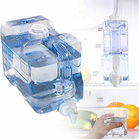 Fridge Water Dispensers Bottle with Leak-proof Spigot and Convenient Handle Plastic Cold Juice Beverage Dispenser Jug for Party Refrigerator Drink Juice Iced Tea, 1.5 Gallon, 1 Pcs, 13.78x4.92x8.46 13.78