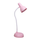 LED Eye Protection Table Lamp for Estudiar,Bendable Gooseneck and Adjustable Brightness,Battery-Powered and Portable,Ideal for Bedroom,Dorm,or Reading,Includes USB Cable. Pink