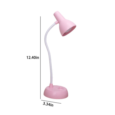 LED Eye Protection Table Lamp for Estudiar,Bendable Gooseneck and Adjustable Brightness,Battery-Powered and Portable,Ideal for Bedroom,Dorm,or Reading,Includes USB Cable. Pink