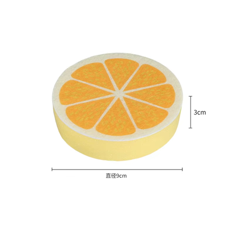 Scouring pad - Dishwashing sponge - Kitchen sponge - Magic sponge - Household sponge - Cleaning sponge - Dishwashing sponge - Sponges - Pan sponge - Scratch-free - Cleaning supplies - Fruit shape - Orange - Yellow - 1 piece