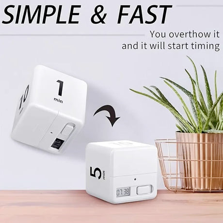 Kitchen Timer - Timer - Cube Timer - Flip Timer - Digital Kitchen Timer - Pomodoro Timer - Time Management - Study Timer - Visual Timer - Kitchen Timer - Countdown - Desk Accessories - Kitchen Timers - Gravity Timer - Black - 1 Piece