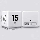 Flip Cube kitchen timer/countdown reminder with a gravity sensor, suitable for kitchens, bedrooms, offices, living rooms, and desks. It facilitates time management and offers timer options of 15, 20, 30, and 60 minutes.
