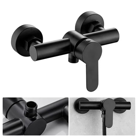 Shower tap - Shower mixer - Matte black - Bathroom tap - Surface-mounted - Single lever mixer - Shower tap - Sanitary - Bathroom accessories - Shower mixer - Modern design - Black - 1 piece