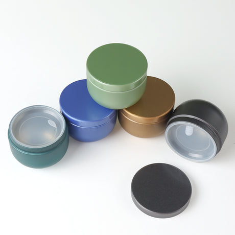 Tea Box - Portable Mini Tea Caddy, Large Tea Storage Container, Small Round Tin Coffee Caddy