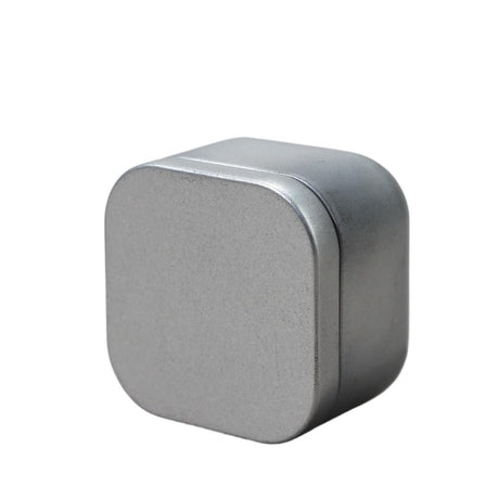 Tea box - Square tin container, tea caddy, metal candy box
