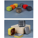 Tea box - Square tin container, tea caddy, metal candy box