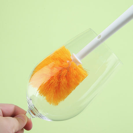 Bottle Brush - Dishwashing Brush - Straw Brush - Bottle Cleaner - Drinking Bottle - Thermos Cup - Cup Cleaner - Crevice Brush - Kitchen Accessories - Multifunctional - Orange - 1 Piece