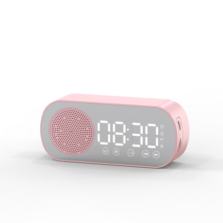 Alarm clock radio - mains powered alarm clock radio - child's alarm clock - digital alarm clocks - analog alarm clock - digital alarm clock - digital bedroom alarm clock - Bluetooth speaker - speaker - mirror with light - portable radio - pink - 1 piece