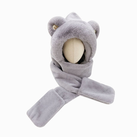 Winter Hat - Scarf - Mittens - 3 in 1 Set - Teddy Hat - Women's Winter Hat - Girls' Hat - Plush Hat - Hat with Ears - Warm Winter Set - Bear Hat - Soft Scarf - Hooded Hat - Fleece Hat - Gift for Women - Pink - One Size - Fluffy Hat - 1 Piece