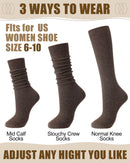 Knee Socks Women - Long Socks - Slouch Socks - Ribbed Socks - Drop-Down Socks - Winter Socks - Cotton - Leg Warmer Effect - High Socks - Warm House Socks - Women's Stockings - Ribbed Socks - Casual - Retro - Multicolor - 5 Pairs