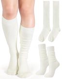 Knee Socks Women - Long Socks - Slouch Socks - Ribbed Socks - Drop-Down Socks - Winter Socks - Cotton - Leg Warmer Effect - High Socks - Warm House Socks - Women's Stockings - Ribbed Socks - Casual - Retro - Multicolor - 5 Pairs