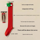 Christmas Socks Women - Overknee Socks - Christmas Knee Socks - Striped Socks - Elf Costume - Santa Claus - Stockings with Bow - Thigh High Stockings - Fancy Dress - Christmas Outfit - Holidays - Long Socks - Christmas Accessories - Multicolor - 5 Pairs