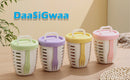 Fruit bowl to go - Lunch cup with fork - Yogurt cup - Salad cup - Storage container with colander - Snack box - School cup - Fruit pot - Take-away cup - On the road - Picnic - Kitchen accessories - Yellow - 1 piece
