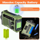 Wind-up Radio - Solar Radio - World Receiver - Portable Radio - Flashlight with Dynamo - Powerbank Function - Camping Radio - Outdoor Gadgets - Rechargeable Flashlight - USB Charger - FM AM Receiver - Hiking - Orange - 1 Piece
