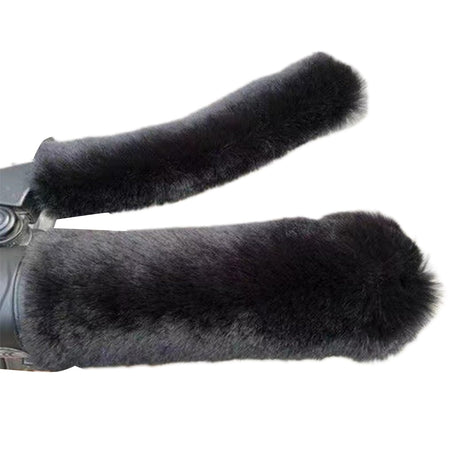 Handlebar Muffs - Hand Warmers - Motorcycle Accessories - Scooter Accessories - Handles - Brake Lever Protection - Winter - Moped - Bicycle Handlebars - Plush - Gift for Men - Soft Grip - Universal - Black - 2 Pieces