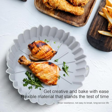 Baking - Baking supplies - Airfryer baking - Baking tray - Kitchen utensils - Baking pan - Cake moulds - Silicone baking moulds - Silicone baking mat - Silicone mould - Silicone kitchen utensils - Gray - Round baking tray - 1 piece
