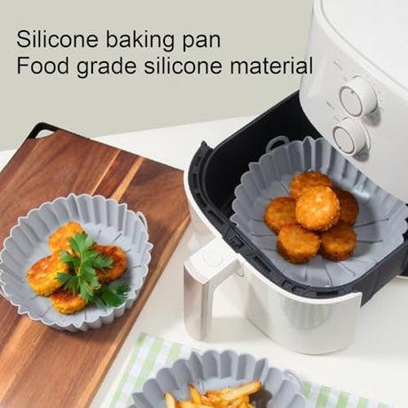 Baking - Baking supplies - Airfryer baking - Baking tray - Kitchen utensils - Baking pan - Cake moulds - Silicone baking moulds - Silicone baking mat - Silicone mould - Silicone kitchen utensils - Gray - Round baking tray - 1 piece