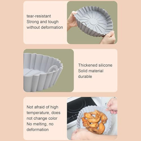 Baking - Baking supplies - Airfryer baking - Baking tray - Kitchen utensils - Baking pan - Cake moulds - Silicone baking moulds - Silicone baking mat - Silicone mould - Silicone kitchen utensils - Gray - Round baking tray - 1 piece