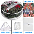 Storage bag - Christmas wreath organizer - Transparent Christmas wreath - Storage box - Christmas tree storage bag - Wreath organizer - Artificial wreath organizer - Organizer - With handle - White - 60 cm - 2 pieces