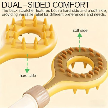 Massager - Back Massager - Telescopic Massager - Portable Massager - For Men, Women, Fathers, Mothers - Women's Gifts - Father's Gifts - Mother's Gift - Festive Gift - Christmas Gift - Yellow - 1 Piece